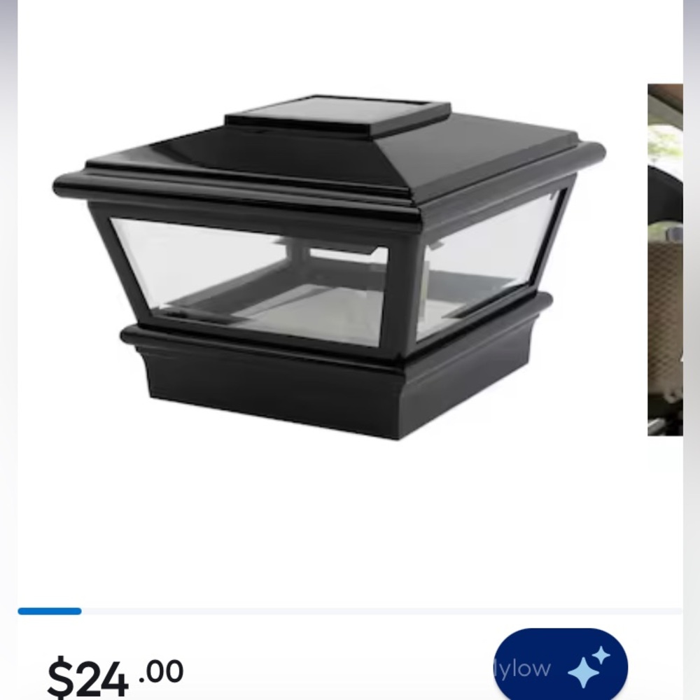 Deckorators solar 4-in by 4-in black LED post cap light